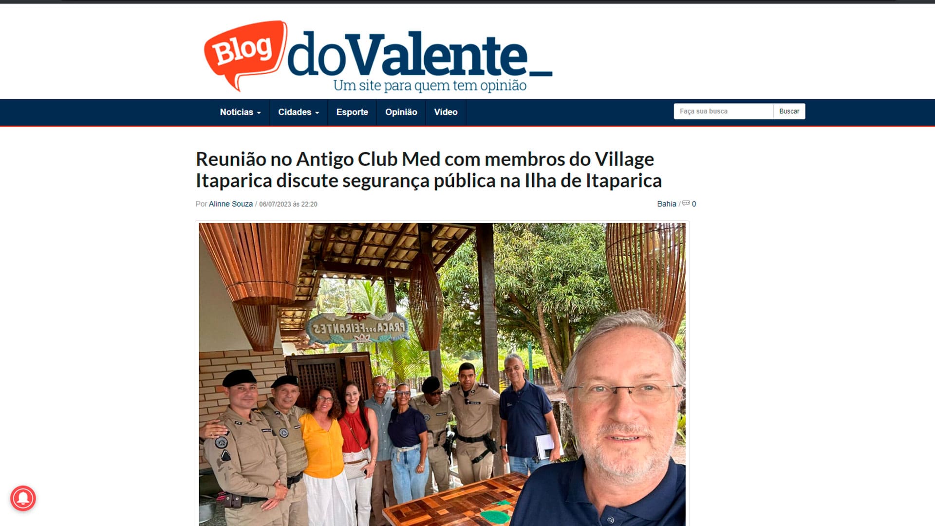 Reunião no Antigo Club Med com membros do Village Itaparica discute segurança pública na Ilha de Itaparica
