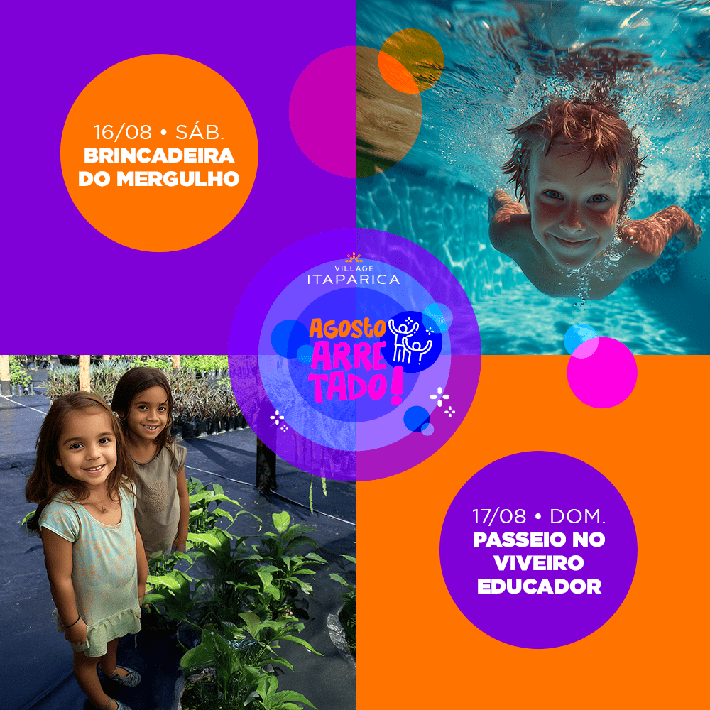 16 e 17 de agosto – Brincadeira do mergulho e Passeio no viveiro educador – Agosto Arretado